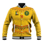 Custom Cameroon Football Baseball Jacket Tribal Motifs Yellow Color - African Pride