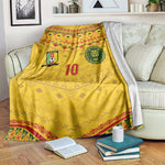 Custom Cameroon Football Blanket Tribal Motifs Yellow Color - African Pride