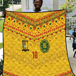 Custom Cameroon Football Quilt Tribal Motifs Yellow Color - African Pride