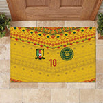 Custom Cameroon Football Rubber Doormat Tribal Motifs Yellow Color - African Pride