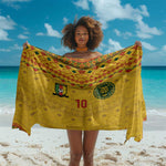 Custom Cameroon Football Sarong Tribal Motifs Yellow Color - African Pride