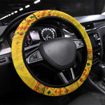 Cameroon Football Steering Wheel Cover Tribal Motifs Yellow Color - African Pride