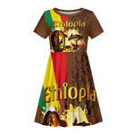 Ethiopia's Pride - Coffee Culture Kid Short Sleeve Dress