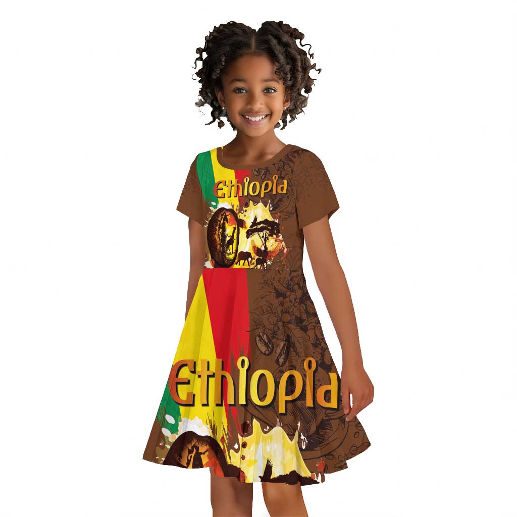 Ethiopia's Pride - Coffee Culture Kid Short Sleeve Dress