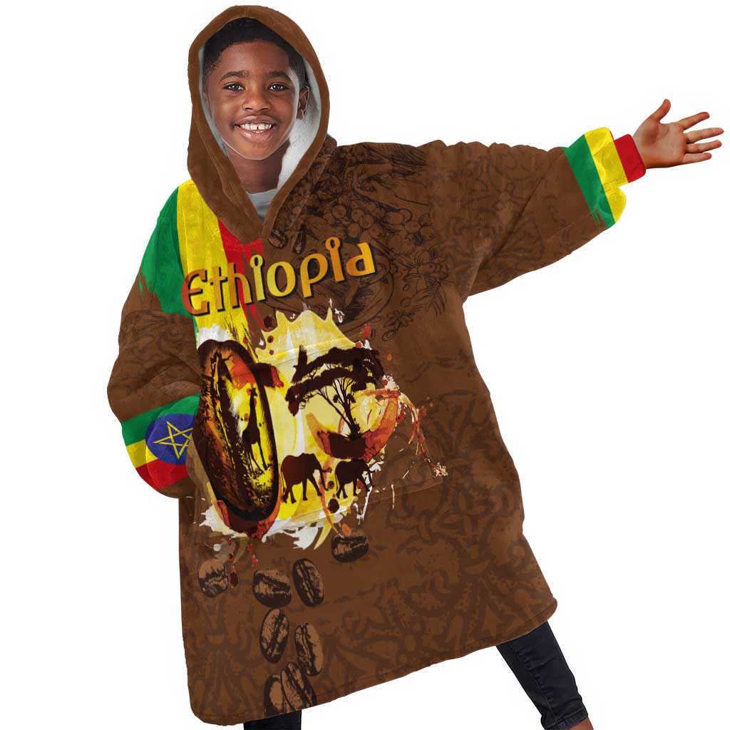 Ethiopia Tigray Kid Wearable Blanket Hoodie Revolution Emblem Freedom Fighters and Flag DT02 main image 1