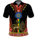 Ethiopia Lion of Judah and The Star Seal Polo Shirt Dashiki Style