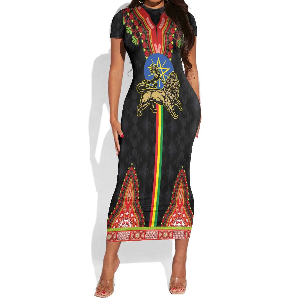 Ethiopia Lion of Judah and The Star Seal Off Shoulder Sweater Dashiki Style LT03