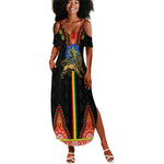Ethiopia Lion of Judah and The Star Seal Summer Maxi Dress Dashiki Style