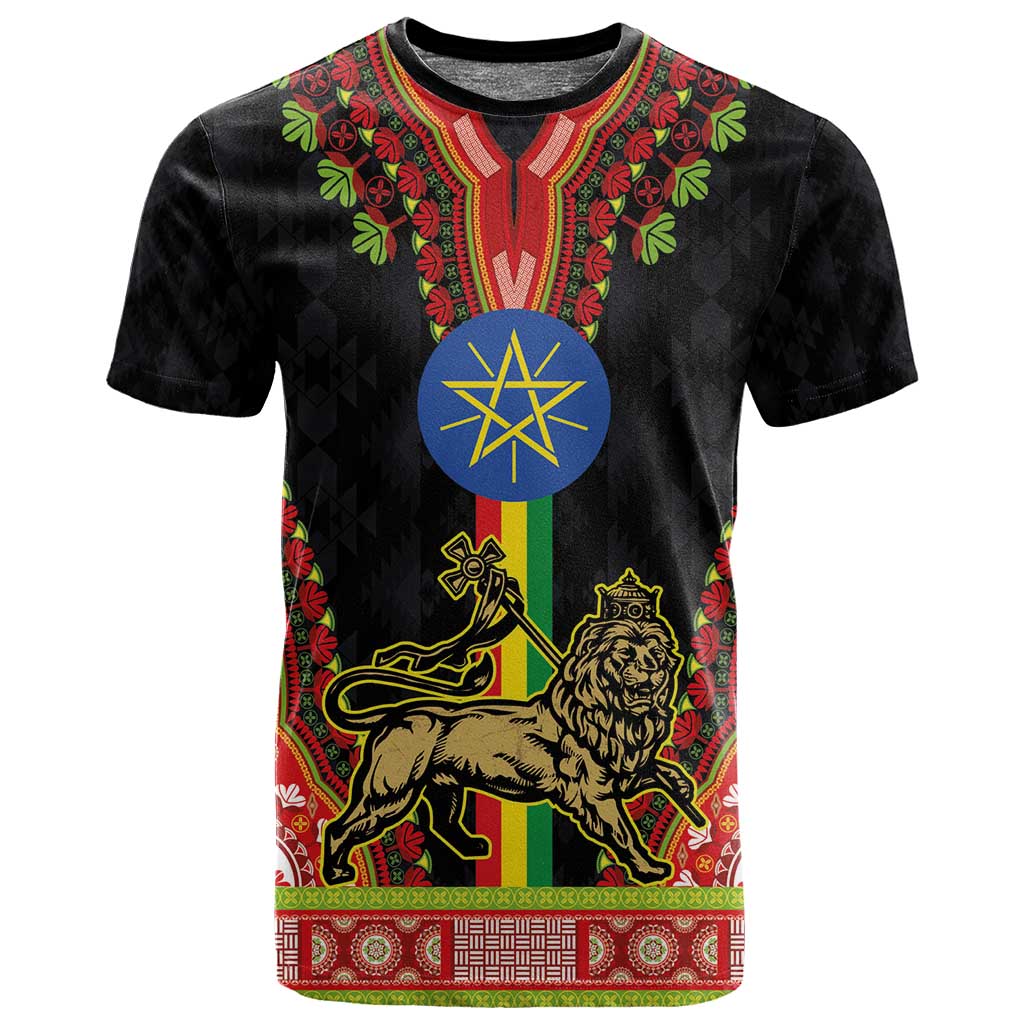 Ethiopia Lion of Judah and The Star Seal T shirt Dashiki Style