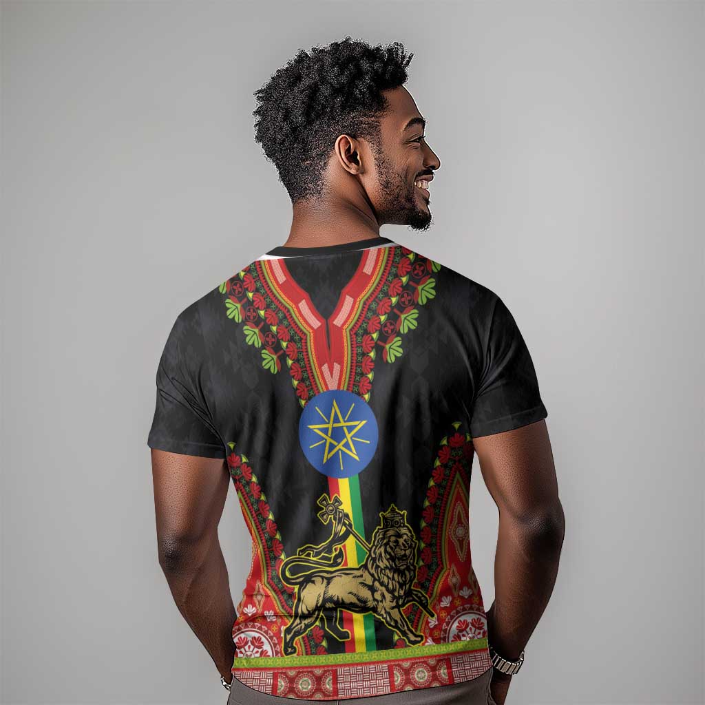 Ethiopia Lion of Judah and The Star Seal T shirt Dashiki Style