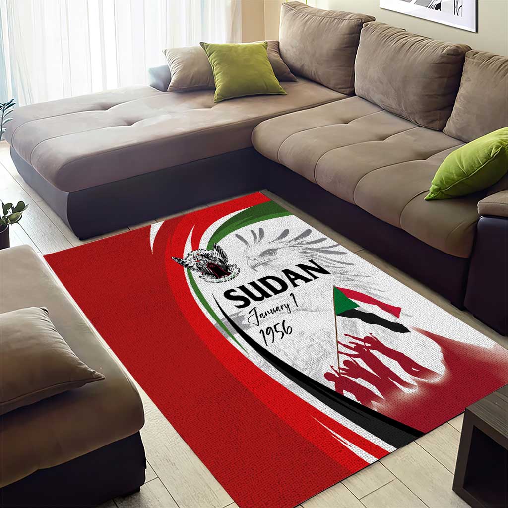 Happy Independence of Sudan Area Rug Soldiers Fight for Homeland - Victory is ours