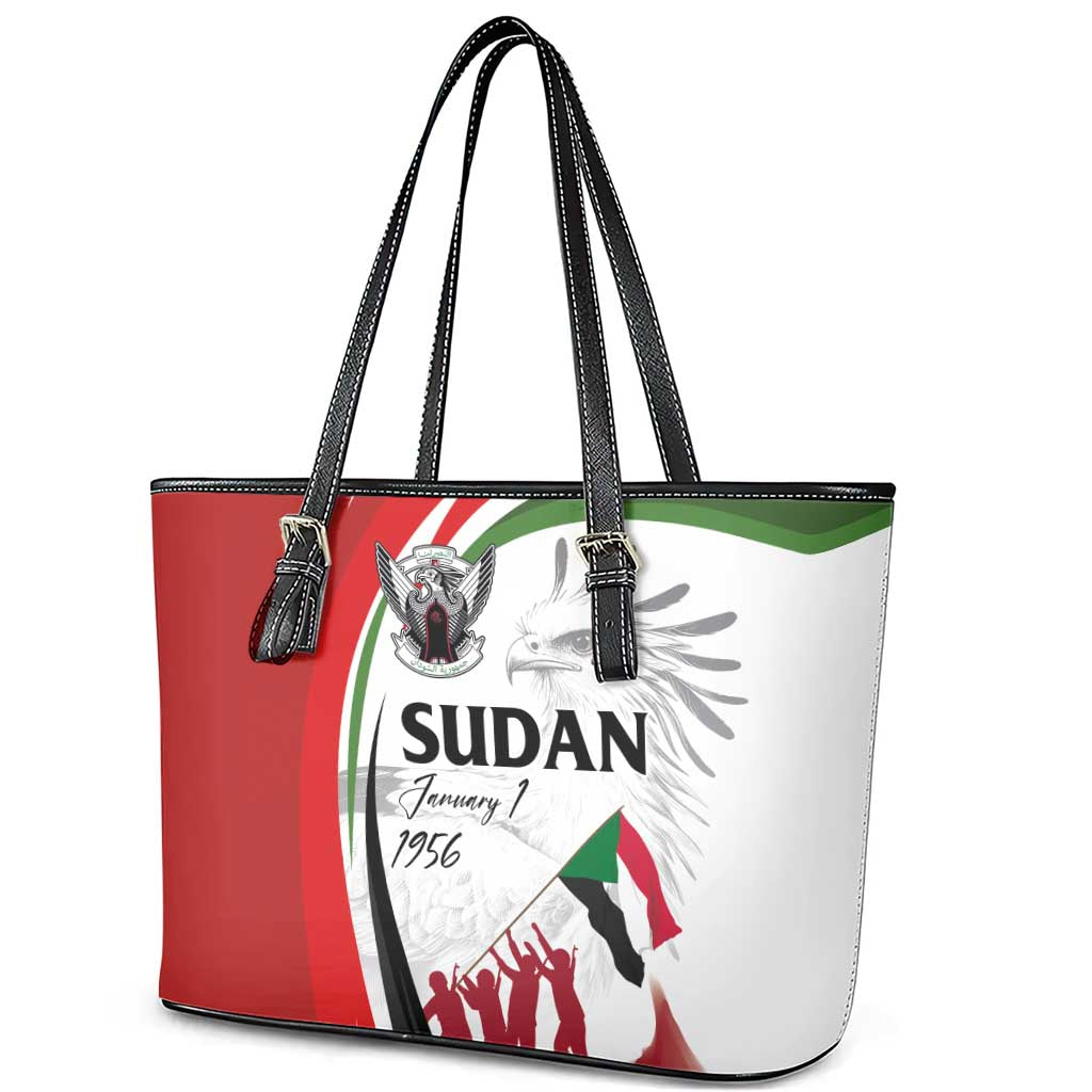 Happy Independence of Sudan Leather Tote Bag Soldiers Fight for Homeland - Victory is ours