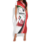 Happy Independence of Sudan Short Sleeve Bodycon Dress Soldiers Fight for Homeland - Victory is ours LT03