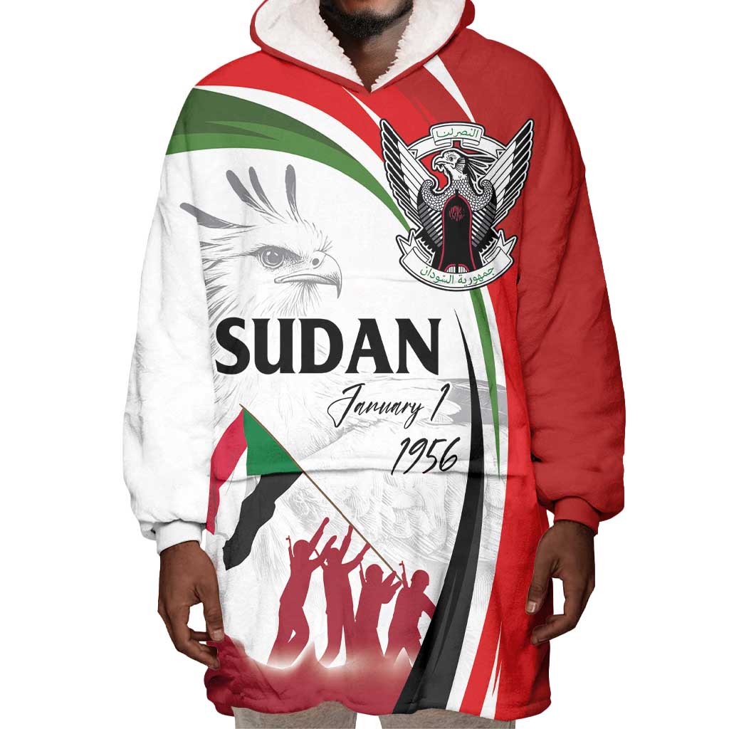 Happy Independence of Sudan Wearable Blanket Hoodie Soldiers Fight for Homeland - Victory is ours