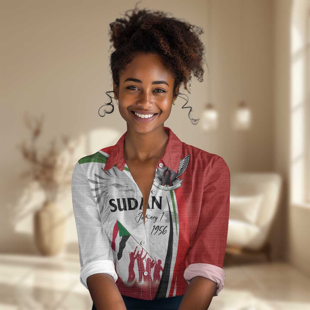 Happy Independence of Sudan Women Casual Shirt Soldiers Fight for Homeland - Victory is ours LT03