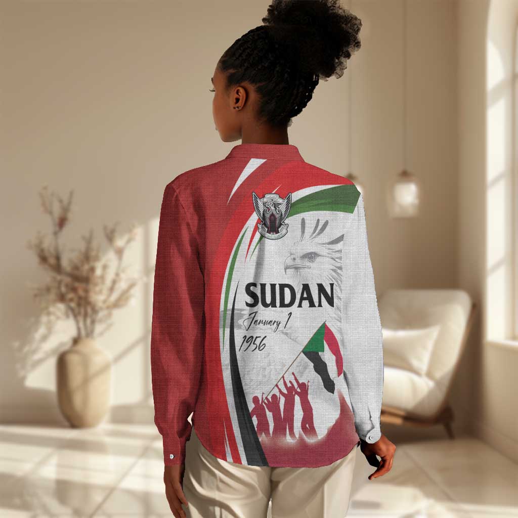 Happy Independence of Sudan Women Casual Shirt Soldiers Fight for Homeland - Victory is ours LT03