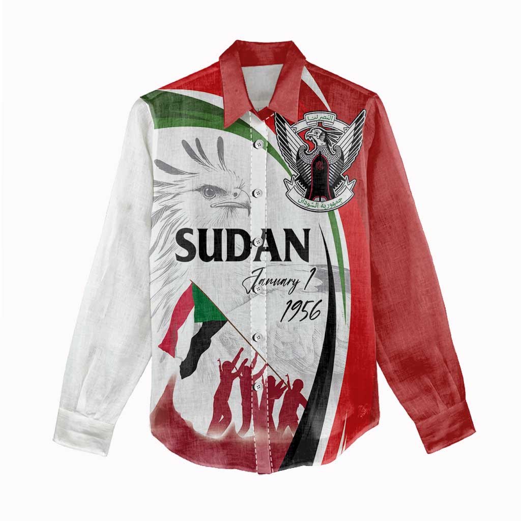 Happy Independence of Sudan Women Casual Shirt Soldiers Fight for Homeland - Victory is ours LT03