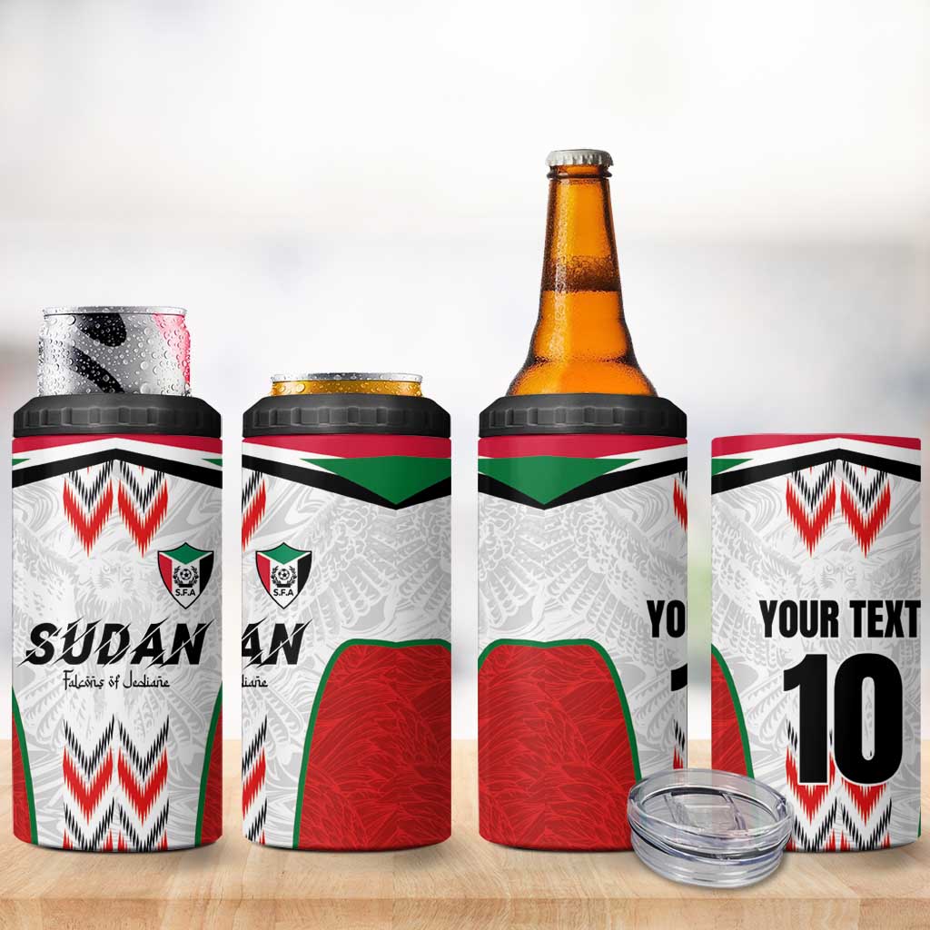 Custom Sudan Football 4 in 1 Can Cooler Tumbler Wings of Victory - Go Falcons of Jediane