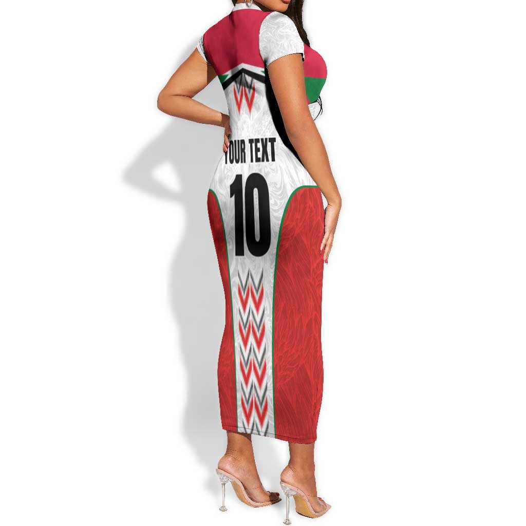 Custom Sudan Football Short Sleeve Bodycon Dress Wings of Victory - Go Falcons of Jediane LT03