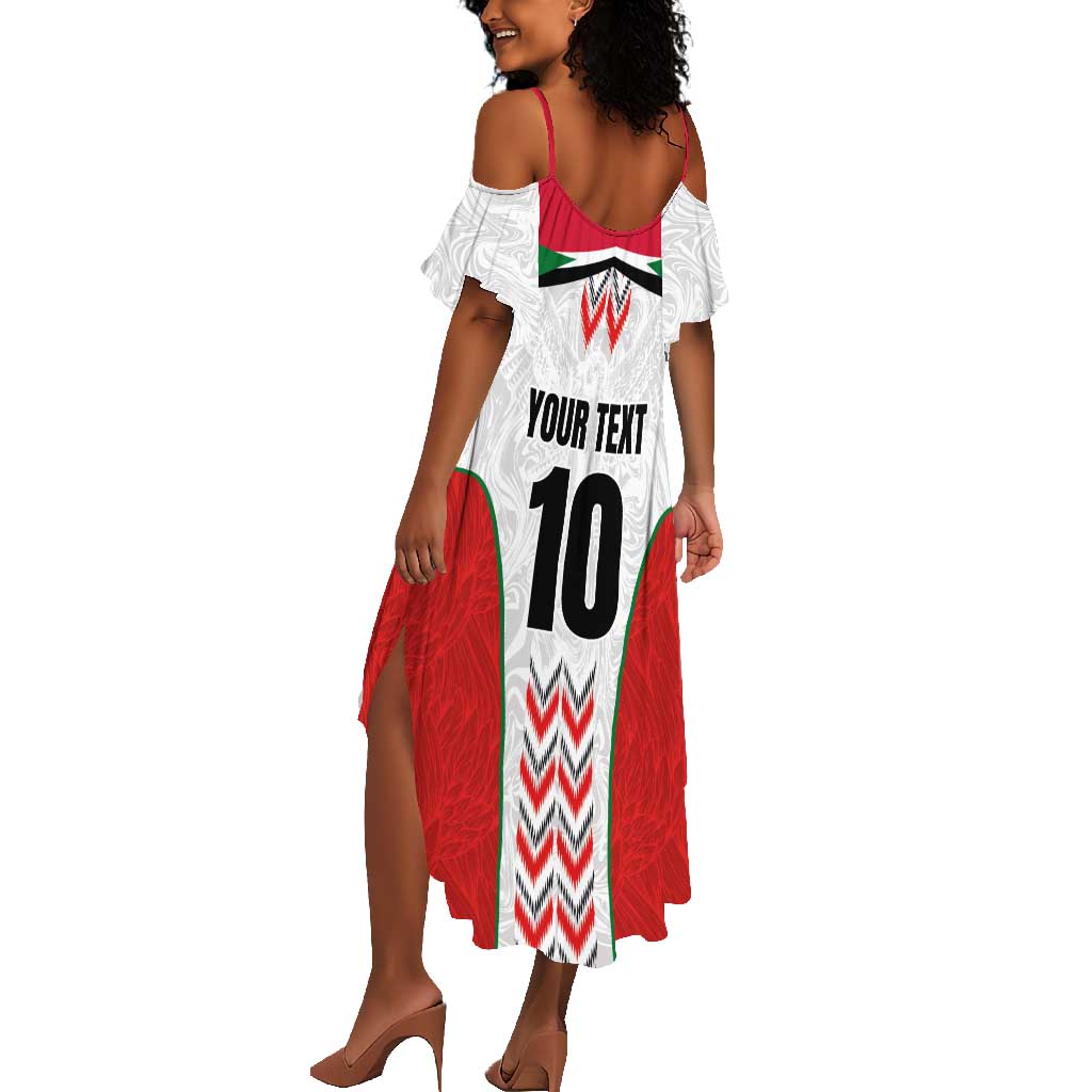 Custom Sudan Football Summer Maxi Dress Wings of Victory - Go Falcons of Jediane