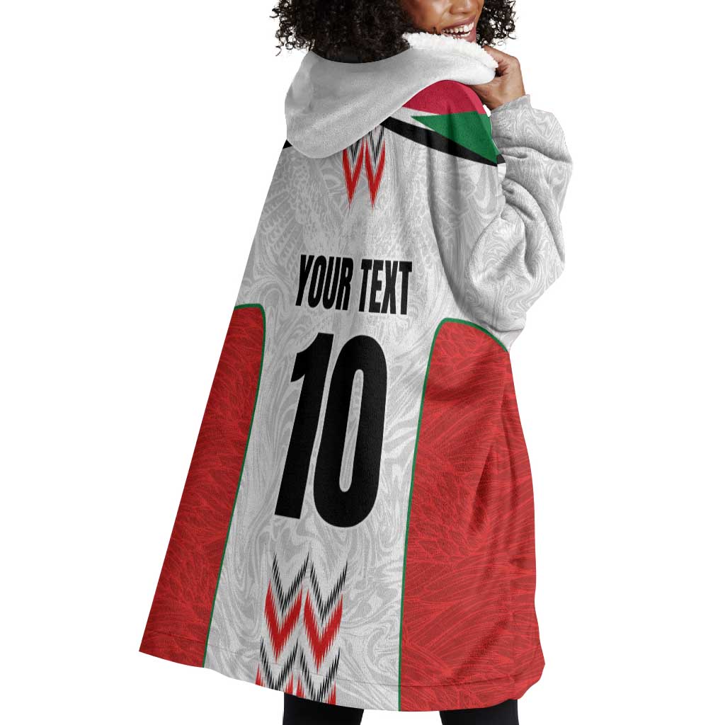 Custom Sudan Football Wearable Blanket Hoodie Wings of Victory - Go Falcons of Jediane