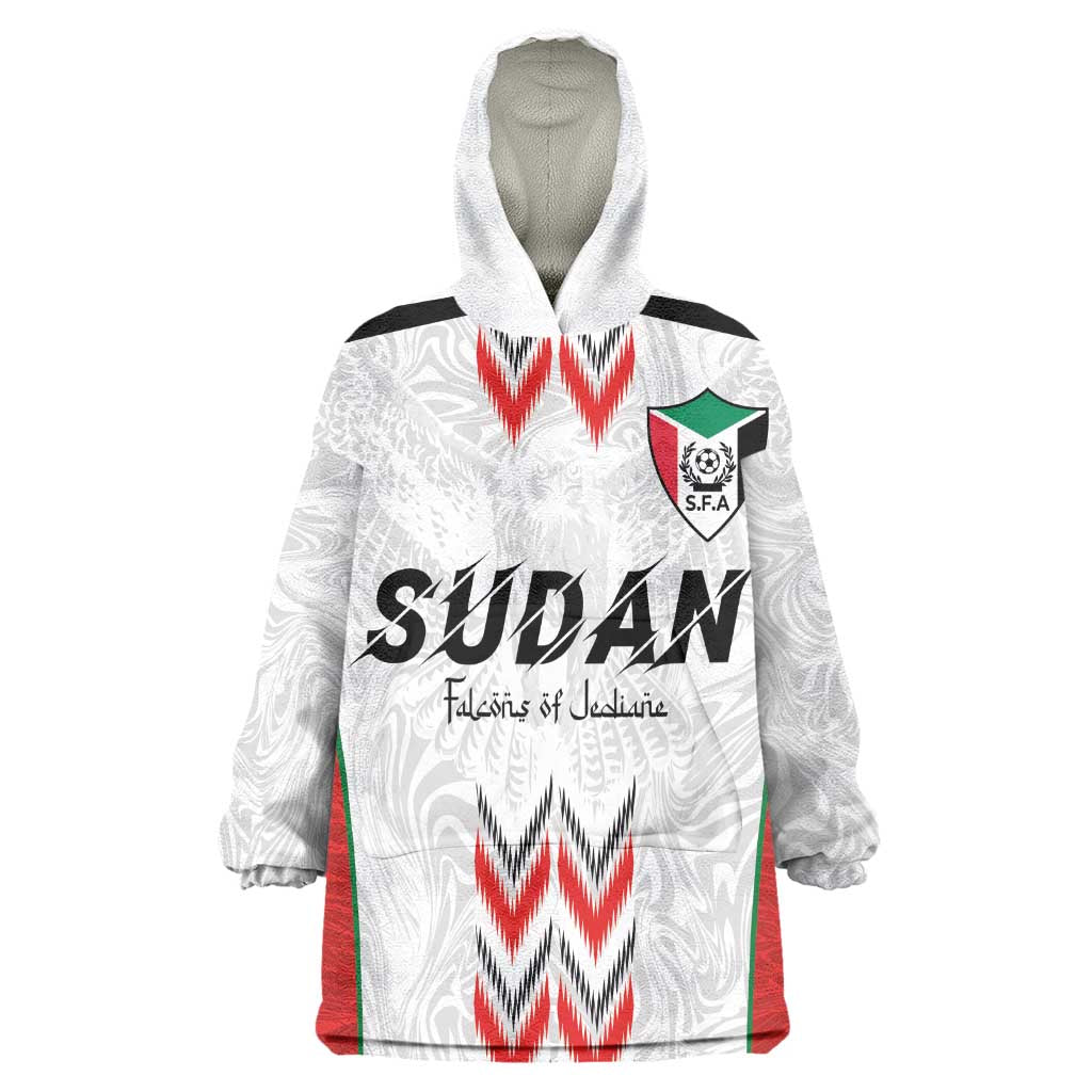 Custom Sudan Football Wearable Blanket Hoodie Wings of Victory - Go Falcons of Jediane
