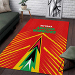 Guyana Cricket Amazon Warriors Area Rug Go Glory-Green Red Gold - African Pride