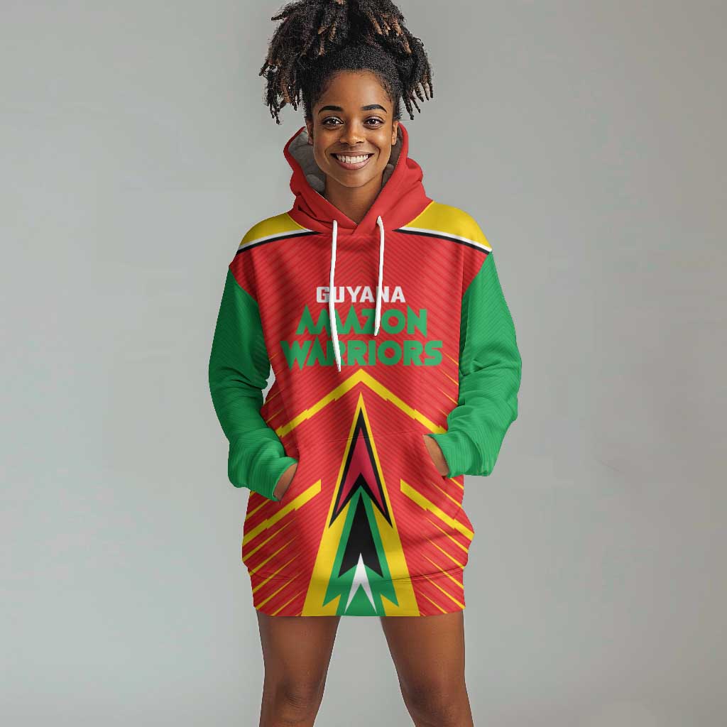 Guyana Cricket Amazon Warriors Custom Hoodie Dress Go Glory-Green Red Gold - African Pride