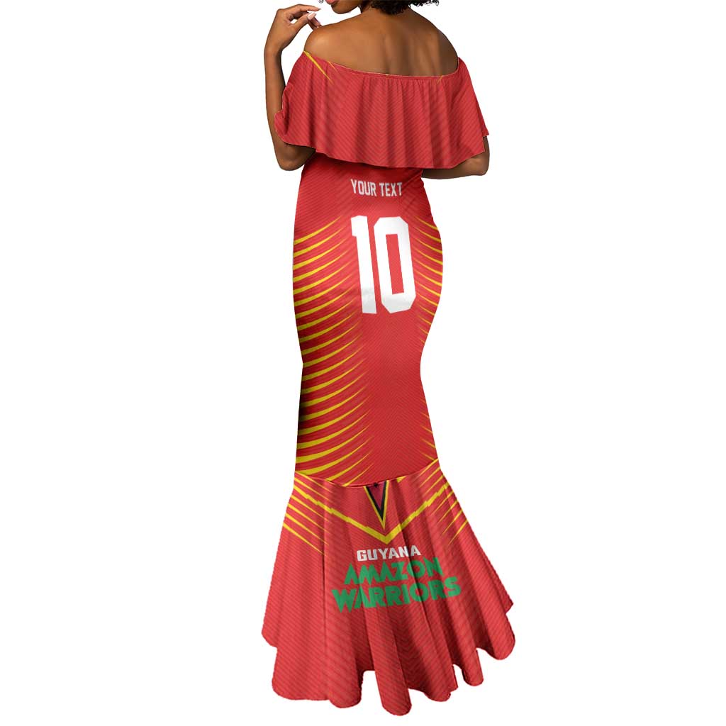 Guyana Cricket Amazon Warriors Custom Mermaid Dress Go Glory-Green Red Gold - African Pride