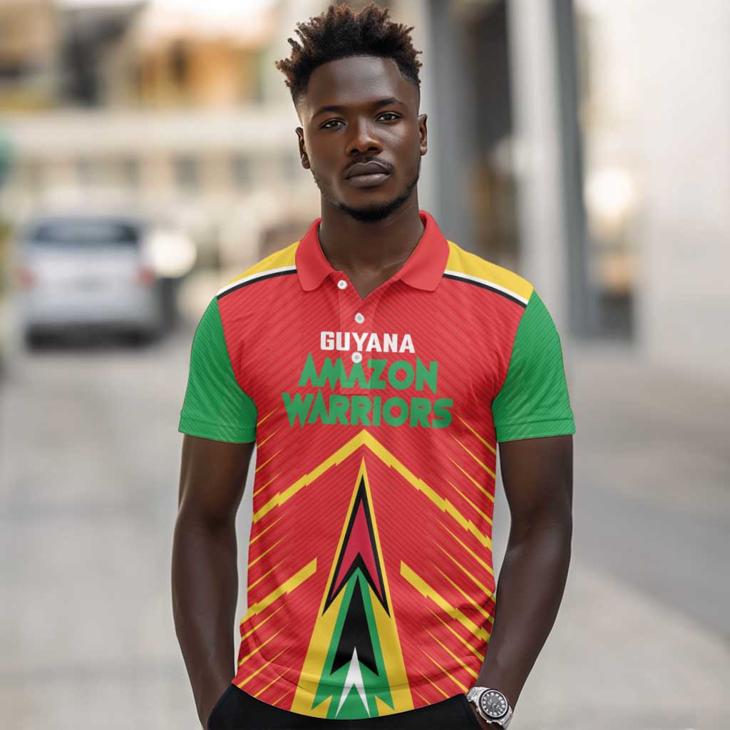 Guyana Cricket Amazon Warriors Custom Polo Shirt Go Glory-Green Red Gold - African Pride