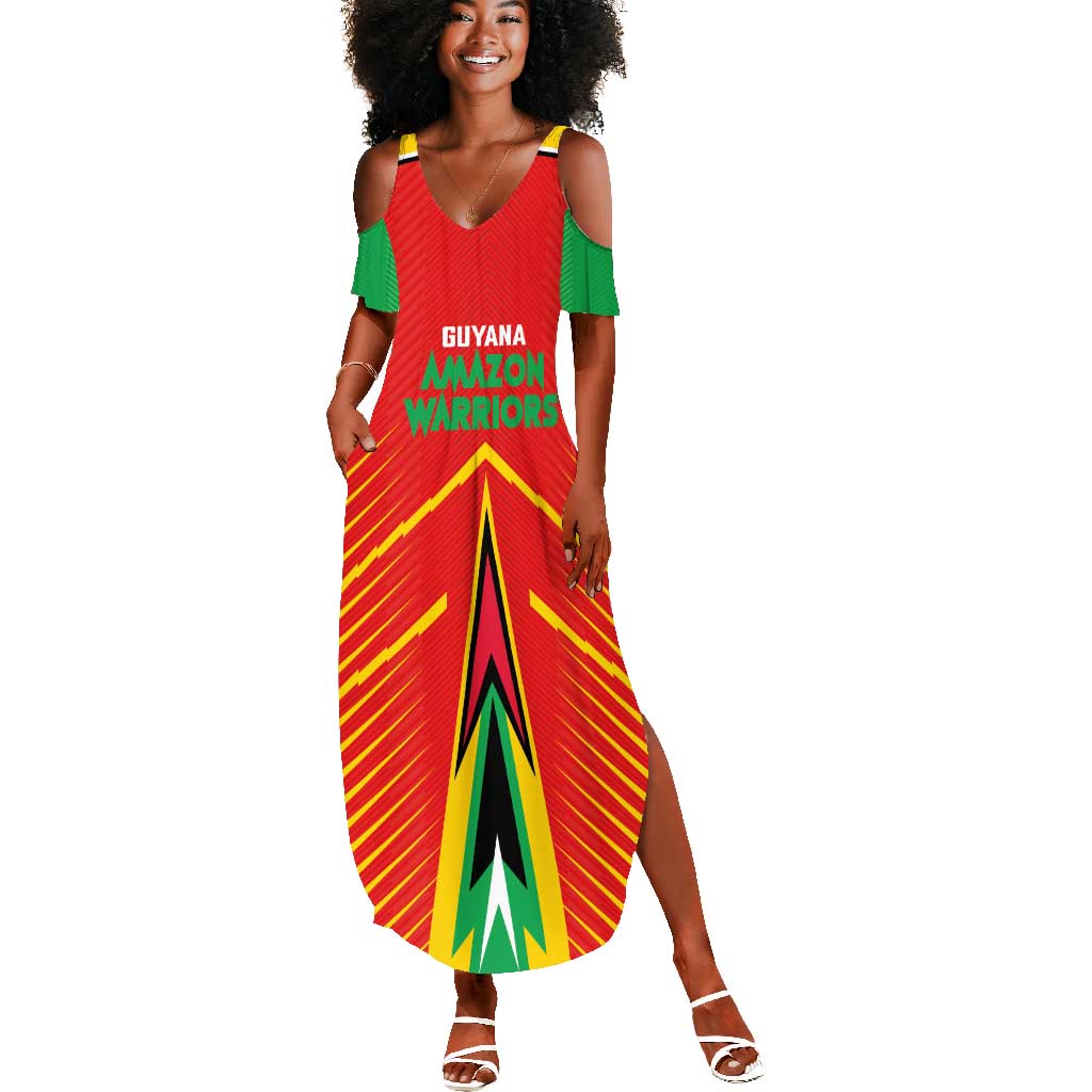 Guyana Cricket Amazon Warriors Custom Summer Maxi Dress Go Glory-Green Red Gold - African Pride