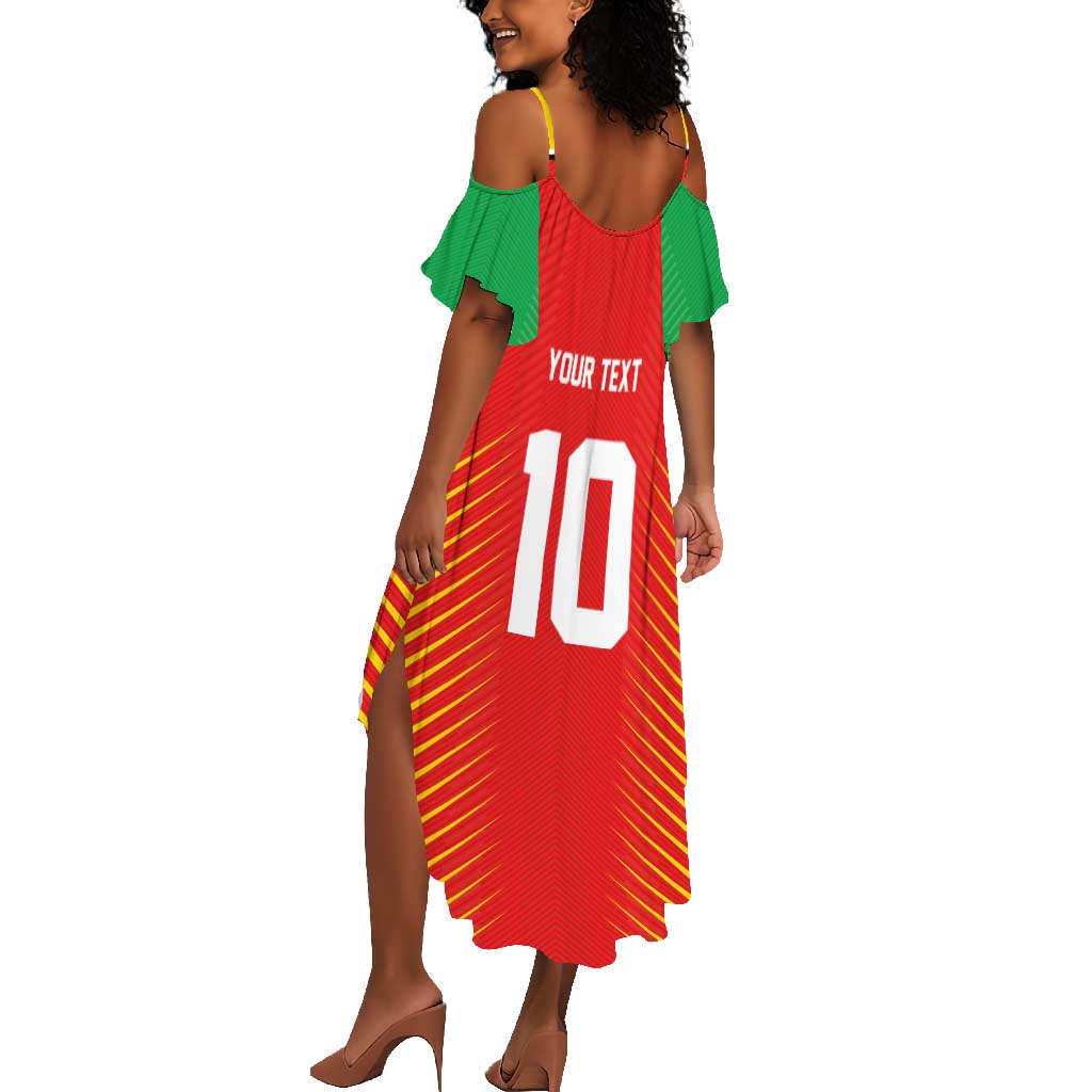 Guyana Cricket Amazon Warriors Custom Summer Maxi Dress Go Glory-Green Red Gold - African Pride