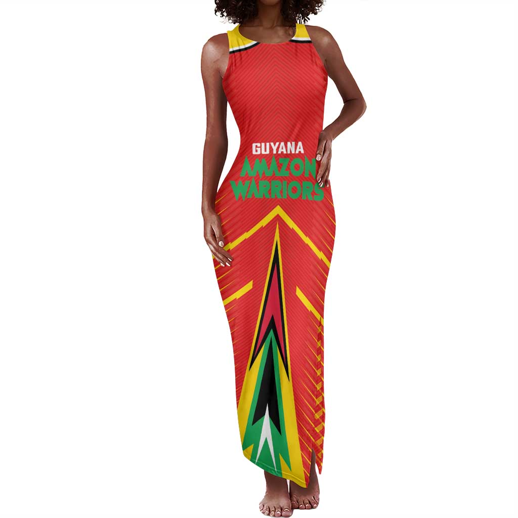 Guyana Cricket Amazon Warriors Custom Tank Maxi Dress Go Glory-Green Red Gold - African Pride
