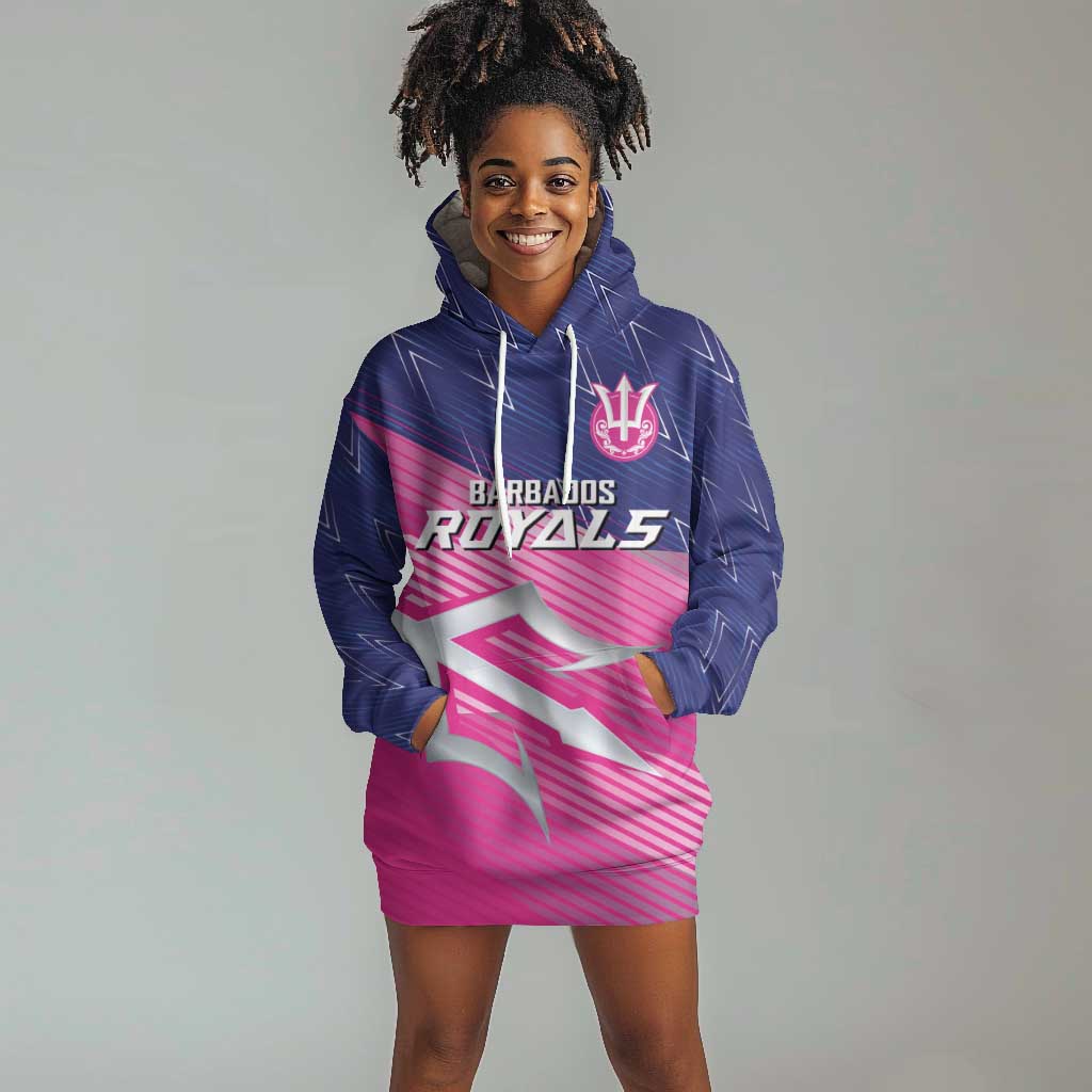 Custom Barbados Cricket Royals Hoodie Dress Trident Symbol-Sporty Style - African Pride