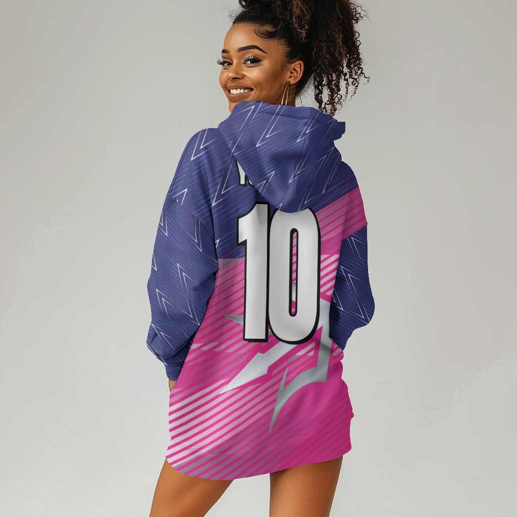 Custom Barbados Cricket Royals Hoodie Dress Trident Symbol-Sporty Style - African Pride