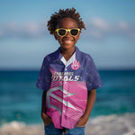 Custom Barbados Cricket Royals Kid Hawaiian Shirt Trident Symbol-Sporty Style - African Pride