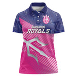 Custom Barbados Cricket Royals Women Polo Shirt Trident Symbol-Sporty Style - African Pride