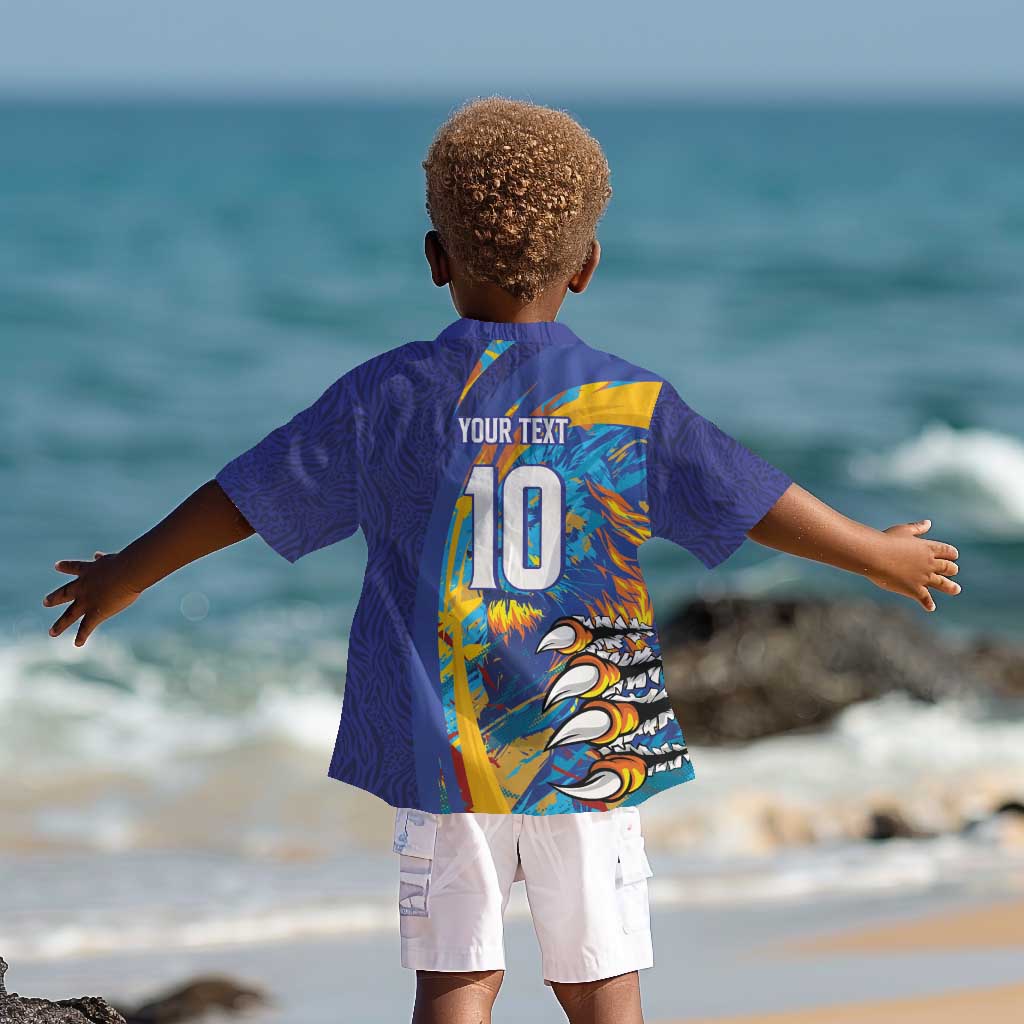 Custom Saint Lucia Cricket Kings Kid Hawaiian Shirt Caribbean-Roar of Power Lions - African Pride