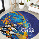 Saint Lucia Cricket Kings Round Carpet Caribbean-Roar of Power Lions - African Pride