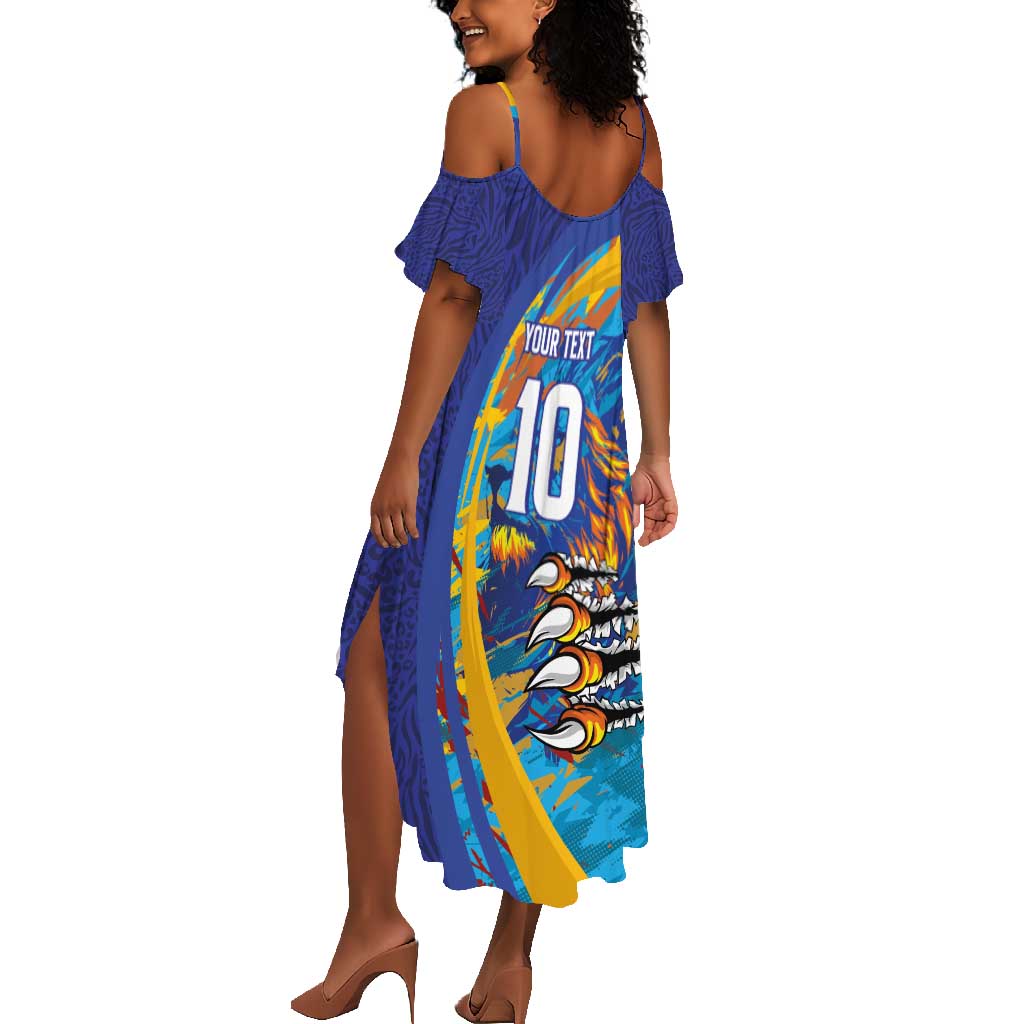Custom Saint Lucia Cricket Kings Summer Maxi Dress Caribbean-Roar of Power Lions - African Pride