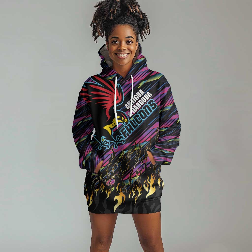 Custom Antigua & Barbuda Cricket Falcons Hoodie Dress Through The Fire-Go Glory - African Pride