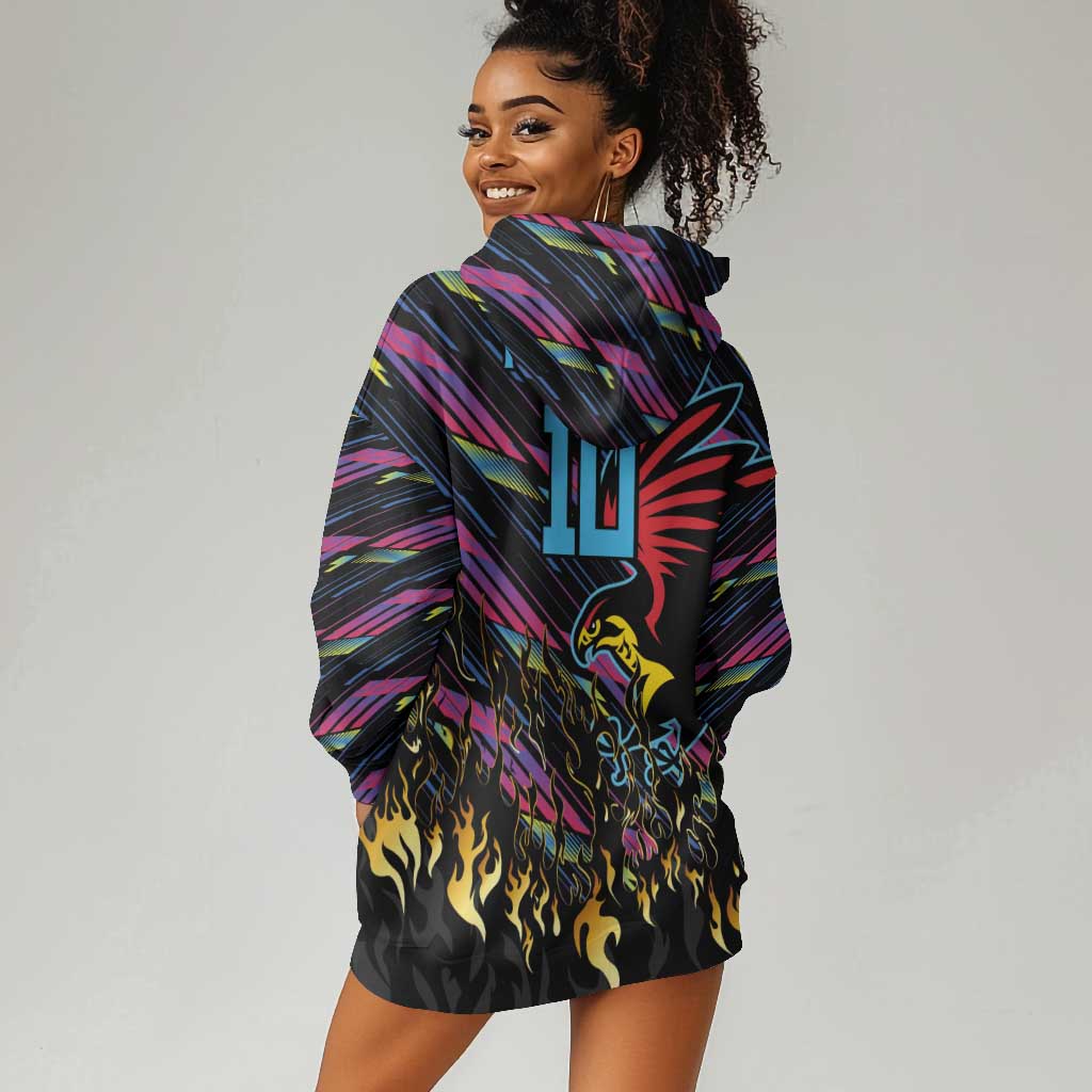 Custom Antigua & Barbuda Cricket Falcons Hoodie Dress Through The Fire-Go Glory - African Pride