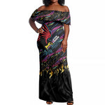 Custom Antigua & Barbuda Cricket Falcons Off Shoulder Maxi Dress Through The Fire-Go Glory - African Pride