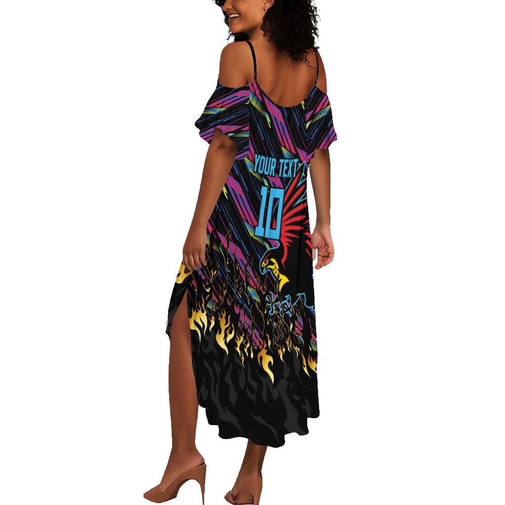 Custom Antigua & Barbuda Cricket Falcons Summer Maxi Dress Through The Fire-Go Glory - African Pride