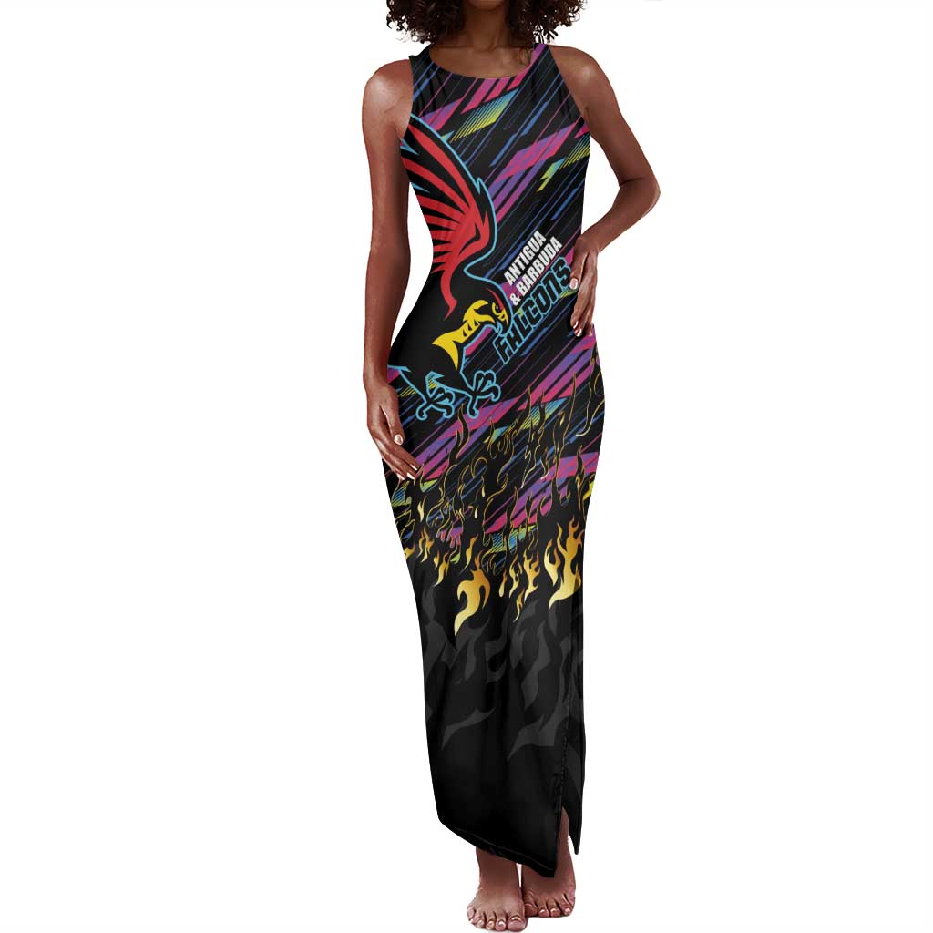 Custom Antigua & Barbuda Cricket Falcons Tank Maxi Dress Through The Fire-Go Glory - African Pride