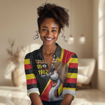 Uganda Independence Day with Crowned Cranes Women Casual Shirt LT03