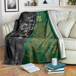 Aotearoa South Africa Rugby Freedom Cup Blanket Kiwi Warriors Haka with King Protea Symbol - African Pride