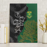 Aotearoa South Africa Rugby Freedom Cup Canvas Wall Art Kiwi Warriors Haka with King Protea Symbol - African Pride