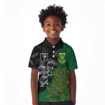 Custom Aotearoa South Africa Rugby Freedom Cup Kid Polo Shirt Kiwi Warriors Haka with King Protea Symbol - African Pride
