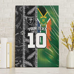 Custom Aotearoa South Africa Rugby Freedom Cup Canvas Wall Art Maori Silver Fern Art and Sporty Flag SA - African Pride